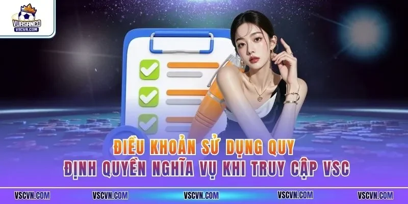 Điều khoản sử dụng quy định quyền nghĩa vụ khi truy cập VSC